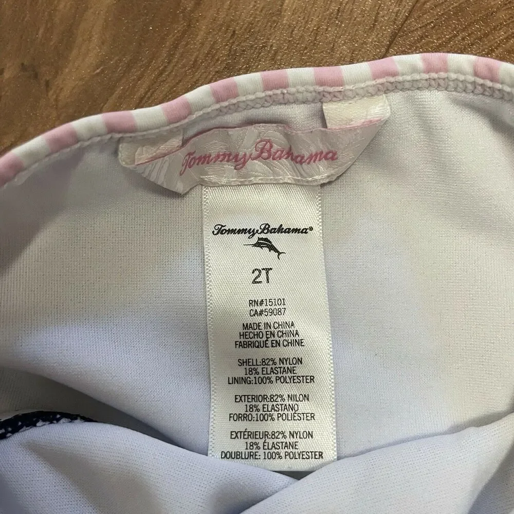 Tommy Bahama Floral Bikini Bottom Infant Toddler Baby Girl Size 2T Blue Pink